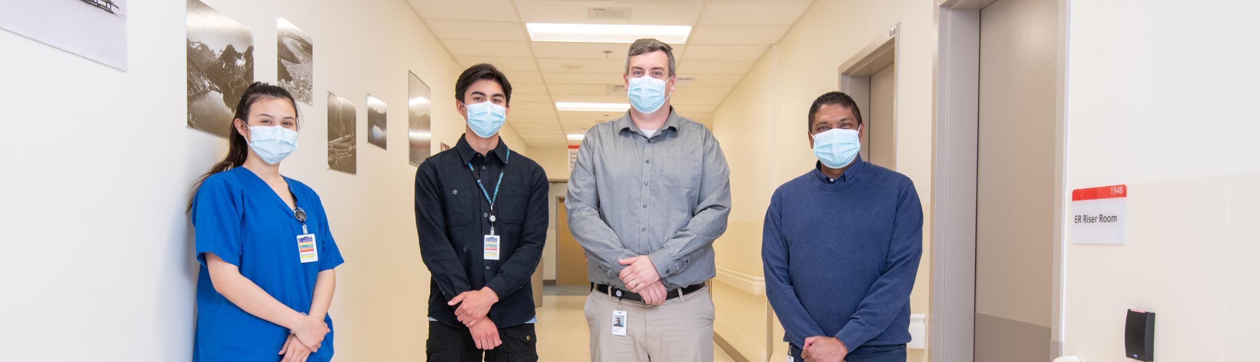 Members of the Pharmacy and Environmental Services teams at Whitehorse General Hospital
